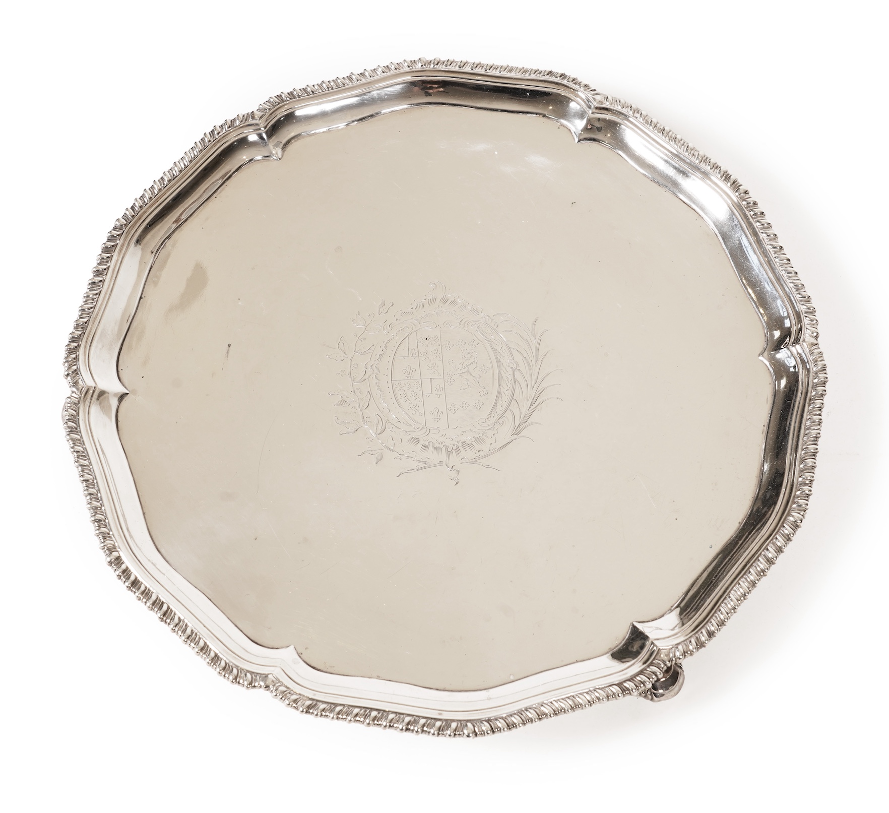 A George III silver salver, by Hannam & Crouch
